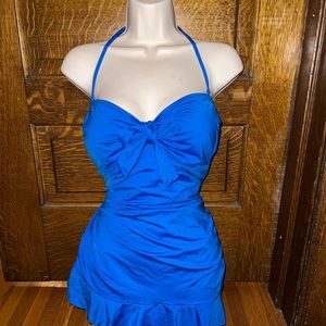 Apt. 9 Size 14 Royal Blue Swimsuit NEW $83 Halter Mini Dress